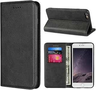 Cavor for iPhone 6 Case,iPhone 6s Case,Cowhide Pattern PU Leather Book Wallet Magnetic Kickstand Flip Cover Phone Cases with Card Slots(4.7")-Black